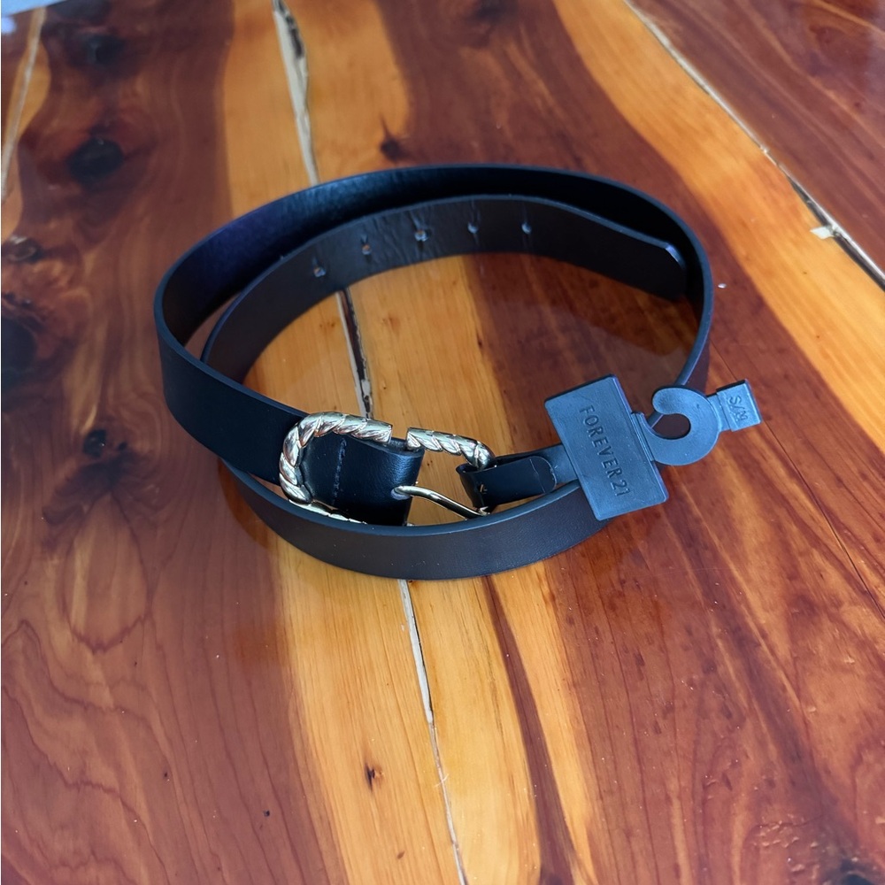 Forever 21 Black Belt with Gold Rope Buckle